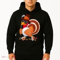Turkey Playing Golf Thanksgiving Turkey Golf Hoodie thumb 2