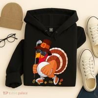 Turkey Playing Golf Thanksgiving Turkey Golf Hoodie thumb 4
