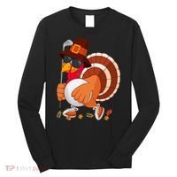Turkey Playing Golf Thanksgiving Turkey Golf Long Sleeve Shirt thumb 0