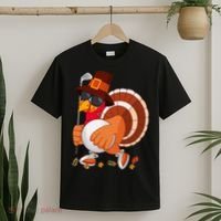 Turkey Playing Golf Thanksgiving Turkey Golf T-Shirt thumb 2