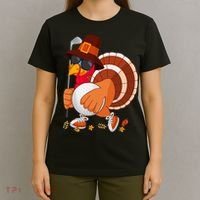 Turkey Playing Golf Thanksgiving Turkey Golf T-Shirt thumb 4