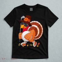 Turkey Playing Golf Thanksgiving Turkey Golf T-Shirt thumb 5