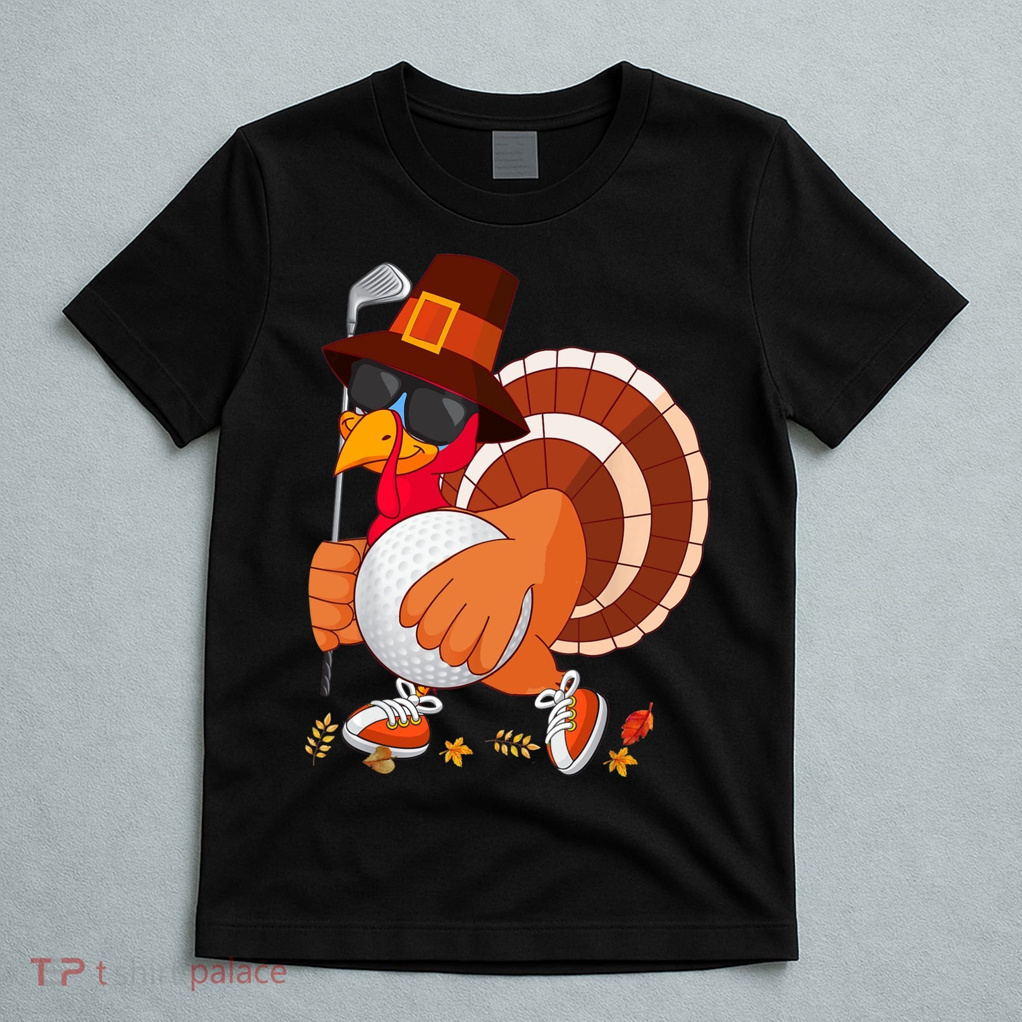 Turkey Playing Golf Thanksgiving Turkey Golf T-Shirt