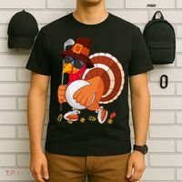 Turkey Playing Golf Thanksgiving Turkey Golf T-Shirt thumb 6