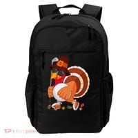 Turkey Playing Golf Thanksgiving Turkey Golf Backpack thumb 0