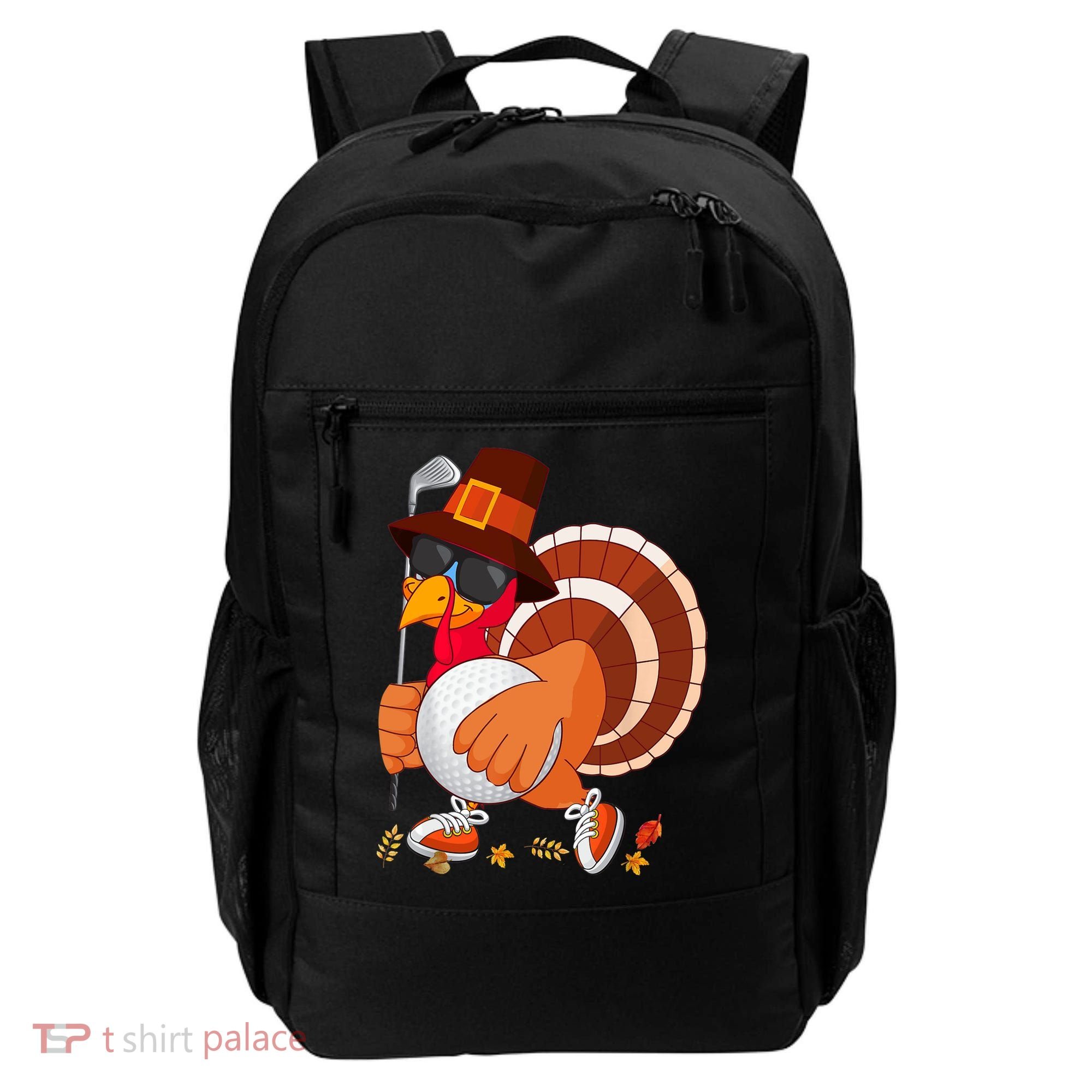 Turkey Playing Golf Thanksgiving Turkey Golf Backpack