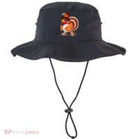 Turkey Playing Golf Thanksgiving Turkey Golf Bucket Hat thumb 0