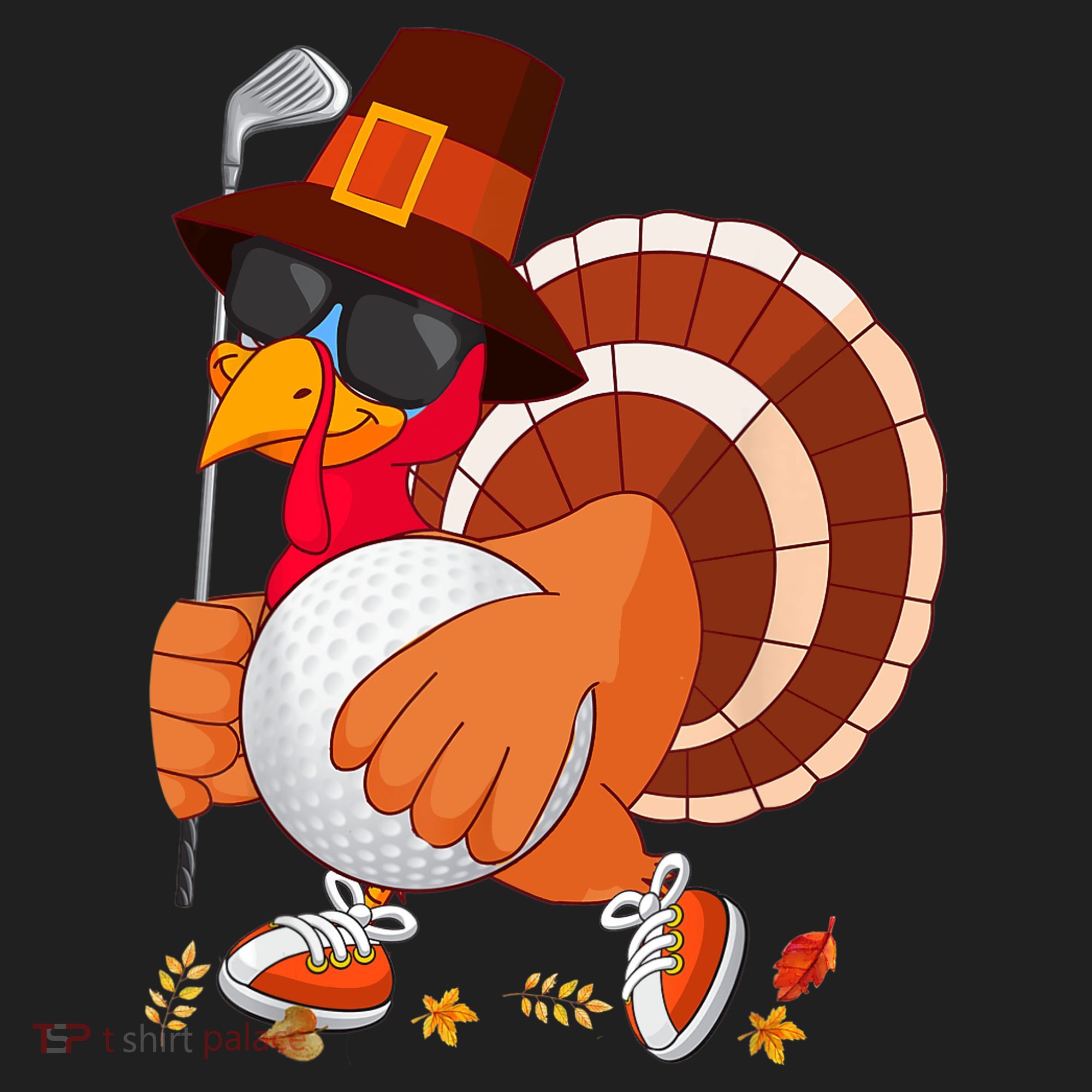 Turkey Playing Golf Thanksgiving Turkey Golf Beanie