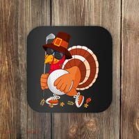 Turkey Playing Golf Thanksgiving Turkey Golf Coaster thumb 0