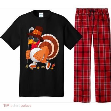Turkey Playing Golf Thanksgiving Turkey Golf Pajama Set