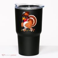 Turkey Playing Golf Thanksgiving Turkey Golf Tumbler thumb 0