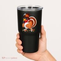 Turkey Playing Golf Thanksgiving Turkey Golf Tumbler thumb 2