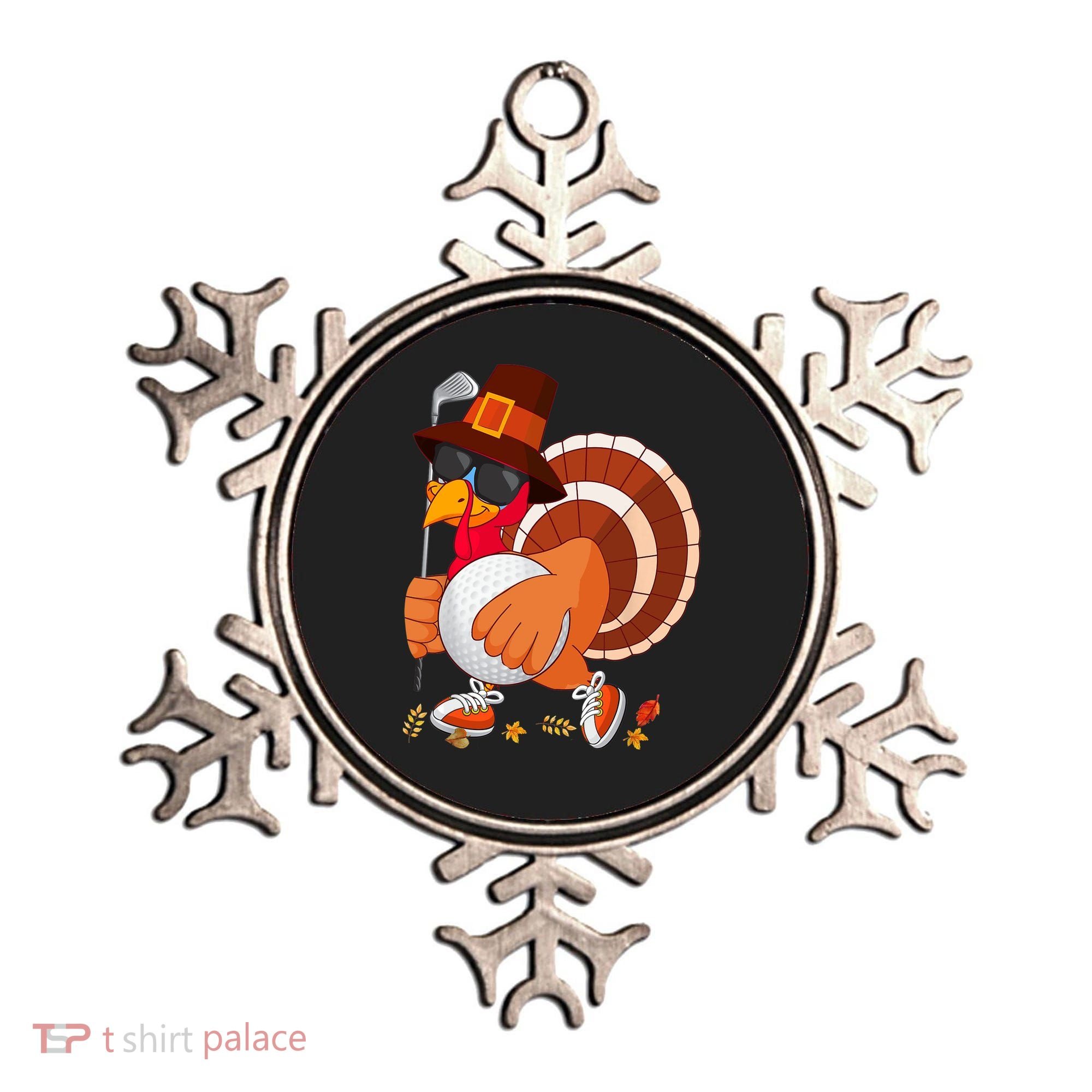 Turkey Playing Golf Thanksgiving Turkey Golf Ornament