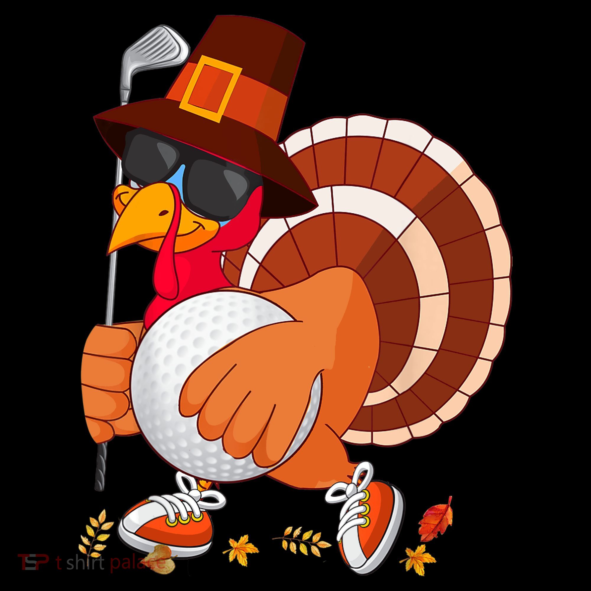 Turkey Playing Golf Thanksgiving Turkey Golf Ornament