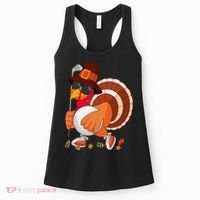 Turkey Playing Golf Thanksgiving Turkey Golf Women's Tank Top thumb 0