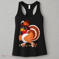 Turkey Playing Golf Thanksgiving Turkey Golf Women's Tank Top thumb 3