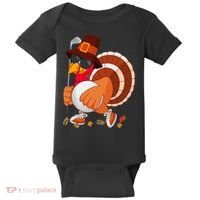 Turkey Playing Golf Thanksgiving Turkey Golf Baby Bodysuit thumb 0