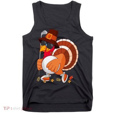 Turkey Playing Golf Thanksgiving Turkey Golf Tank Top