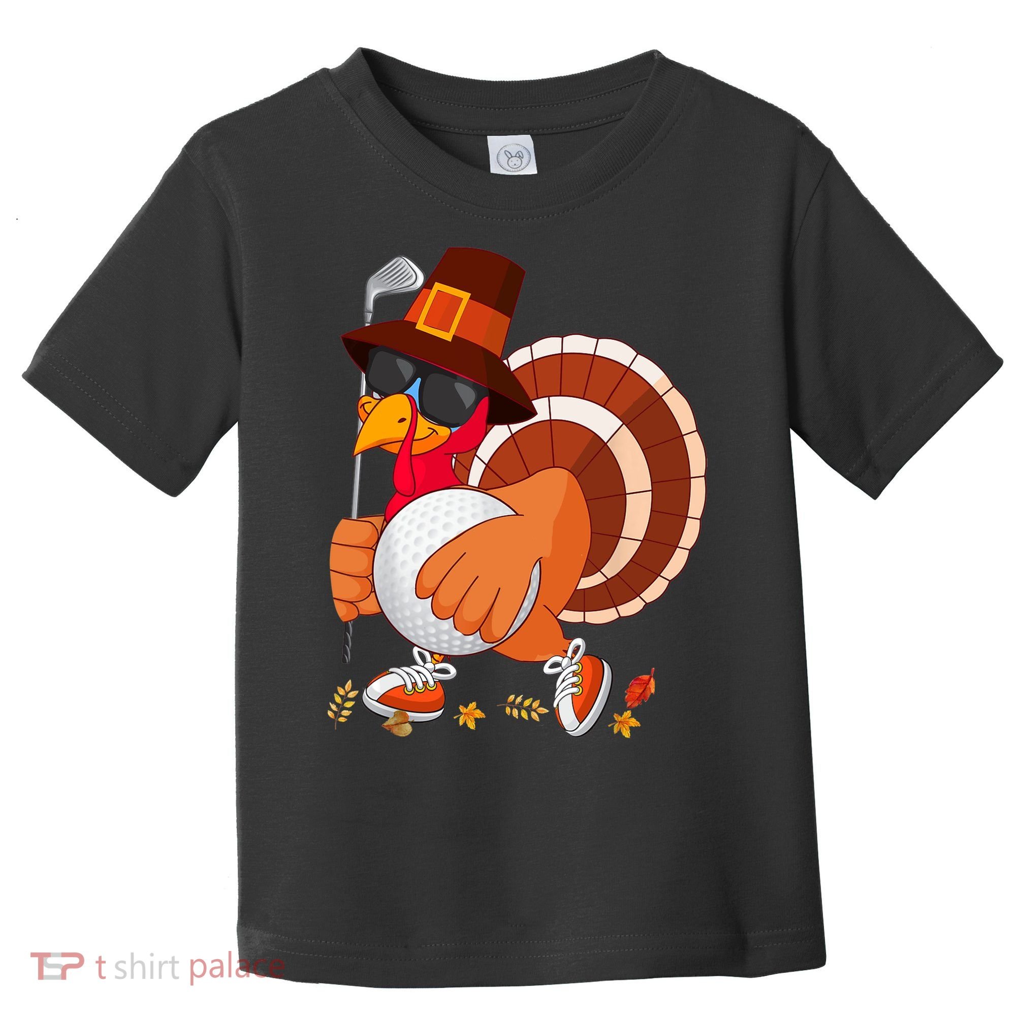 Turkey Playing Golf Thanksgiving Turkey Golf Toddler T-Shirt