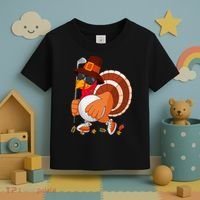 Turkey Playing Golf Thanksgiving Turkey Golf Toddler T-Shirt thumb 3