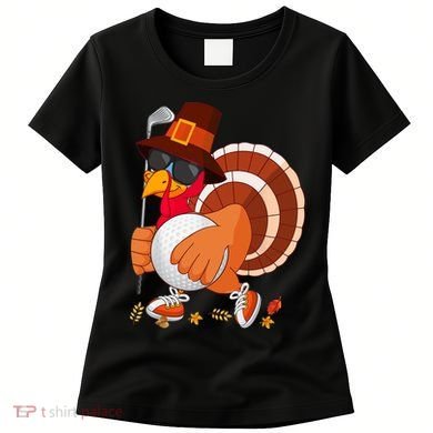 Turkey Playing Golf Thanksgiving Turkey Golf Women's T-Shirt