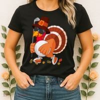 Turkey Playing Golf Thanksgiving Turkey Golf Women's T-Shirt thumb 2