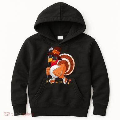 Turkey Playing Golf Thanksgiving Turkey Golf Kids Hoodie