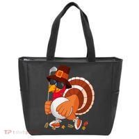 Turkey Playing Golf Thanksgiving Turkey Golf Tote Bag thumb 0