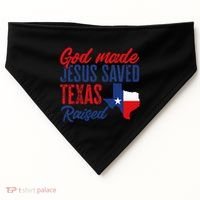 Texas Pride Home God Made Jesus Saved Texas Raised USA-Made Doggie Bandana thumb 0