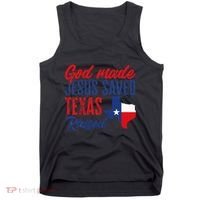 Texas Pride Home God Made Jesus Saved Texas Raised Tank Top thumb 0