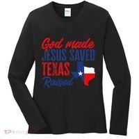 Texas Pride Home God Made Jesus Saved Texas Raised Women's Long Sleeve Shirt thumb 0
