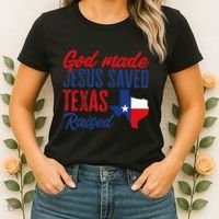 Texas Pride Home God Made Jesus Saved Texas Raised Women's T-Shirt thumb 2