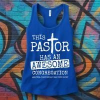 This Pastor Has An Awesome Congregation Jesus Women's Tank Top thumb 3