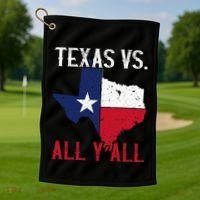 Texas Pride Home State Texas Vs. All YAll Golf Towel thumb 1