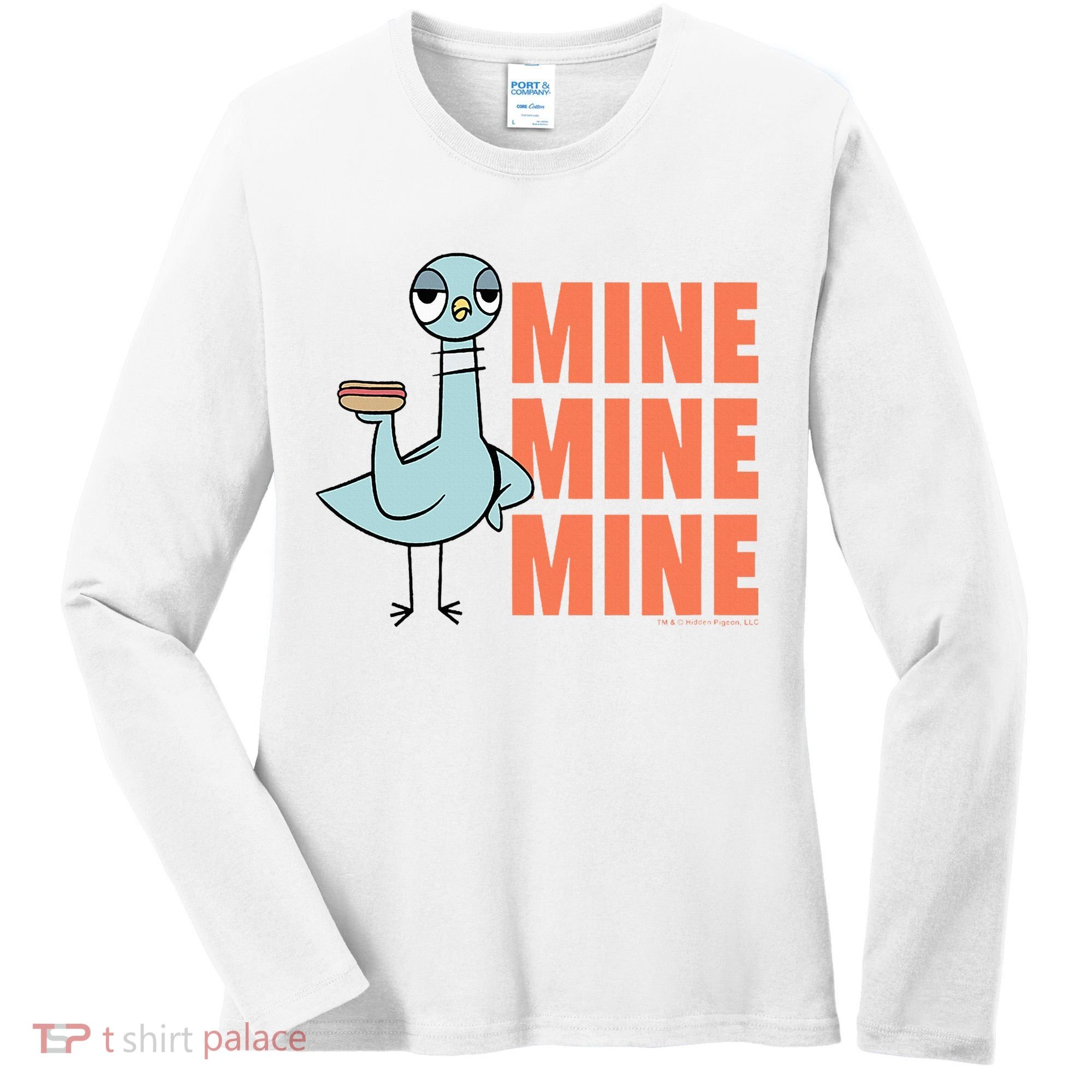 The Pigeon Hot Dogs Women's Long Sleeve Shirt