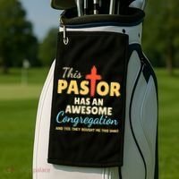 This Pastor Has An Awesome Congregation Preacher Golf Towel thumb 2