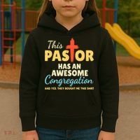This Pastor Has An Awesome Congregation Preacher Kids Hoodie thumb 3
