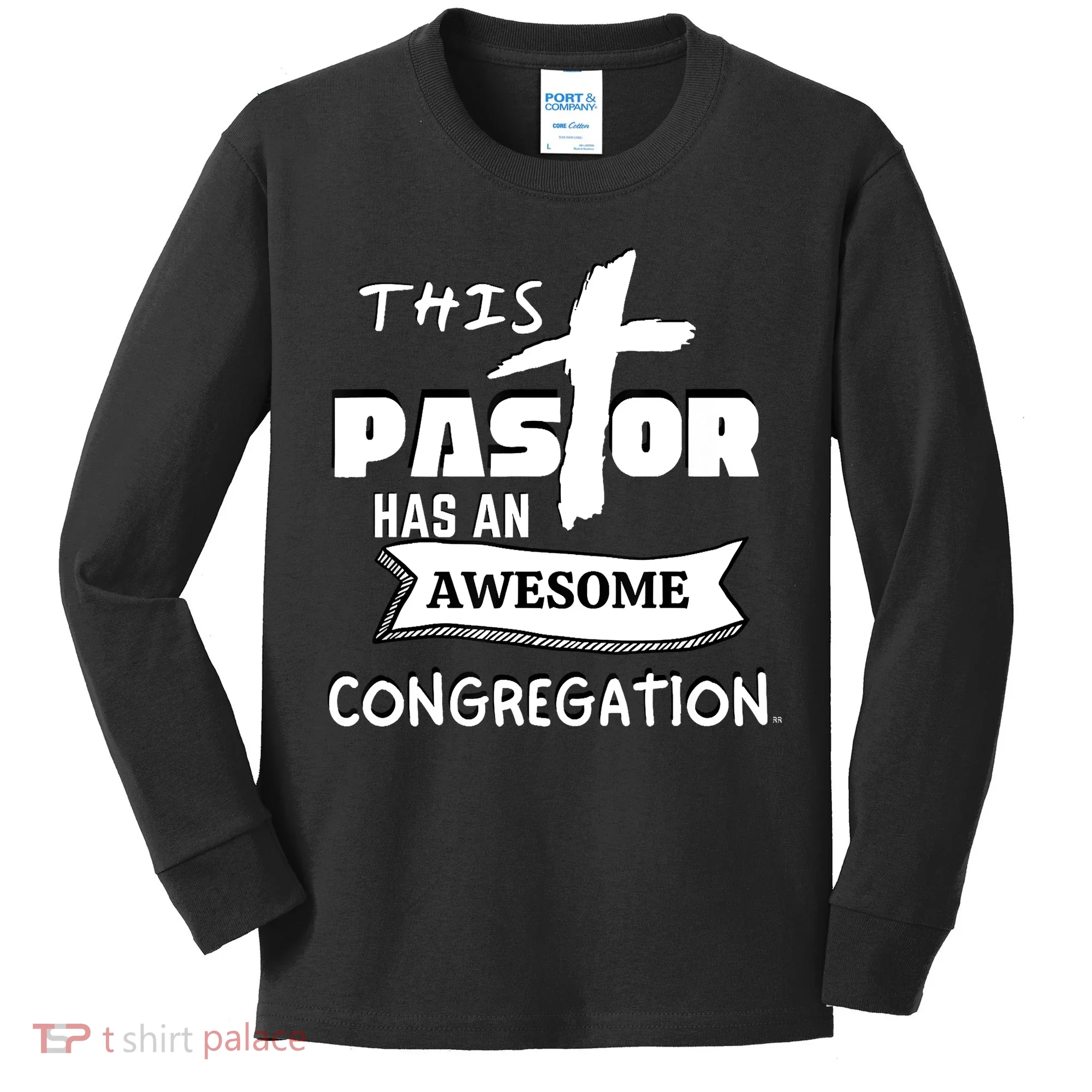 THIS PASTOR HAS AN AWESOME CONGREGATION Pastor Gift Kids Long Sleeve Shirt