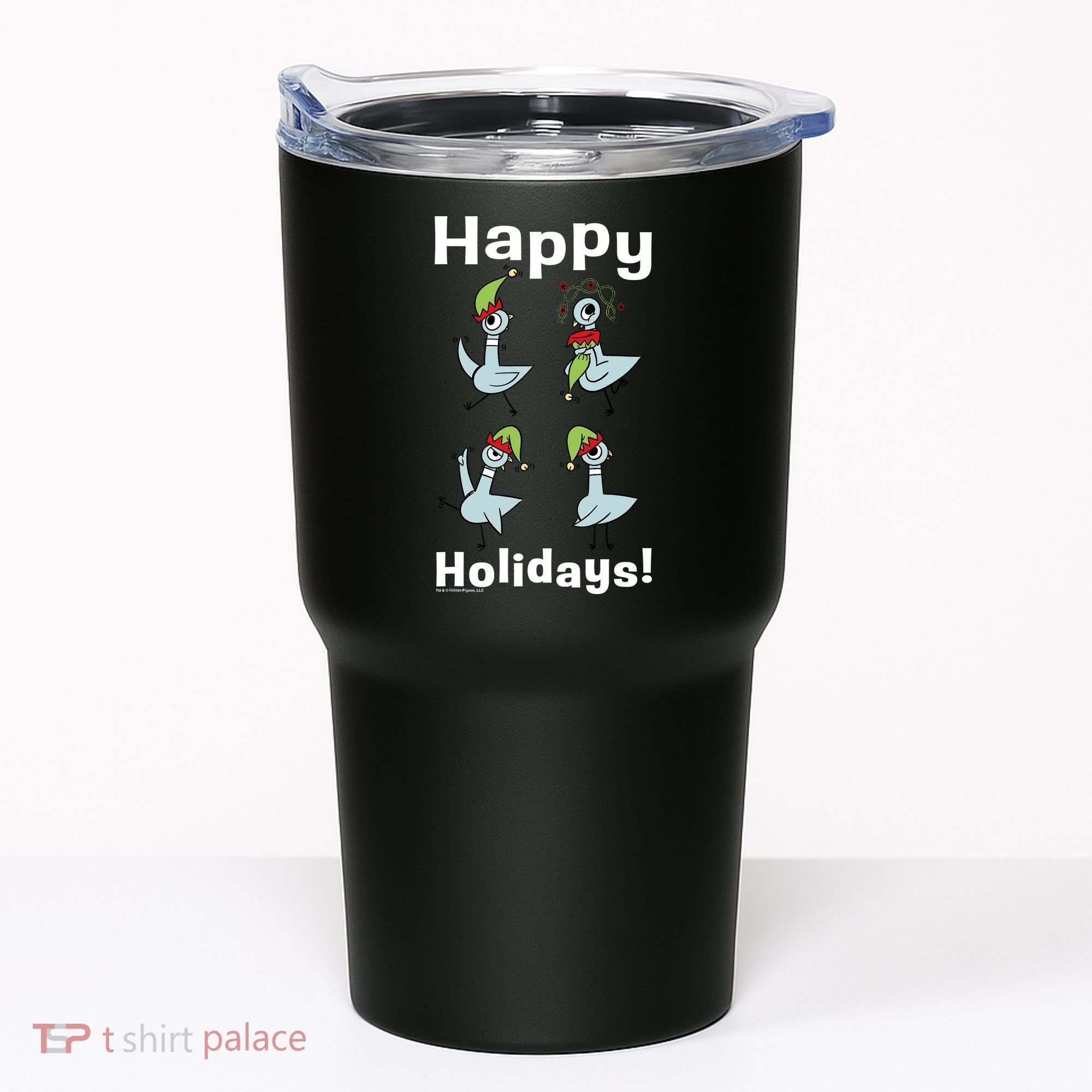 The Pigeon Happy Holidays Christmas Pigeon Tumbler