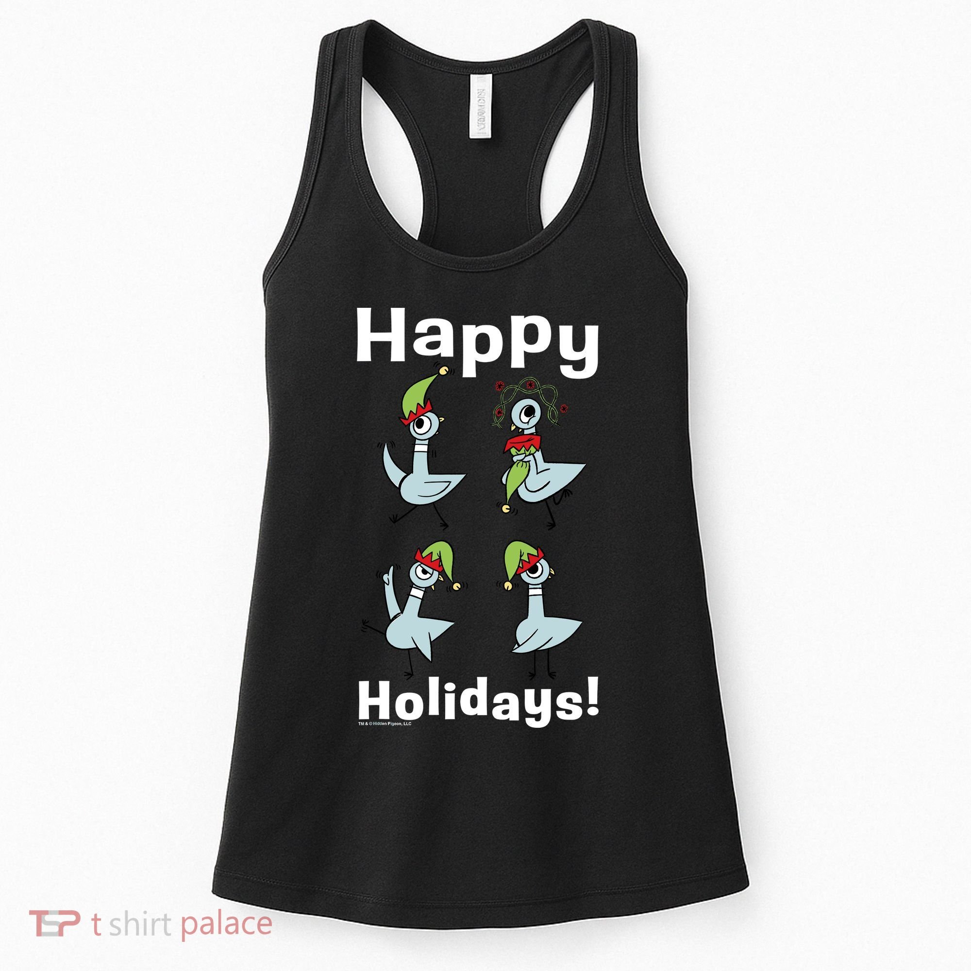 The Pigeon Happy Holidays Christmas Pigeon Women's Tank Top