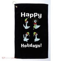The Pigeon Happy Holidays Christmas Pigeon Golf Towel thumb 0