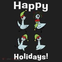 The Pigeon Happy Holidays Christmas Pigeon Golf Towel thumb 3