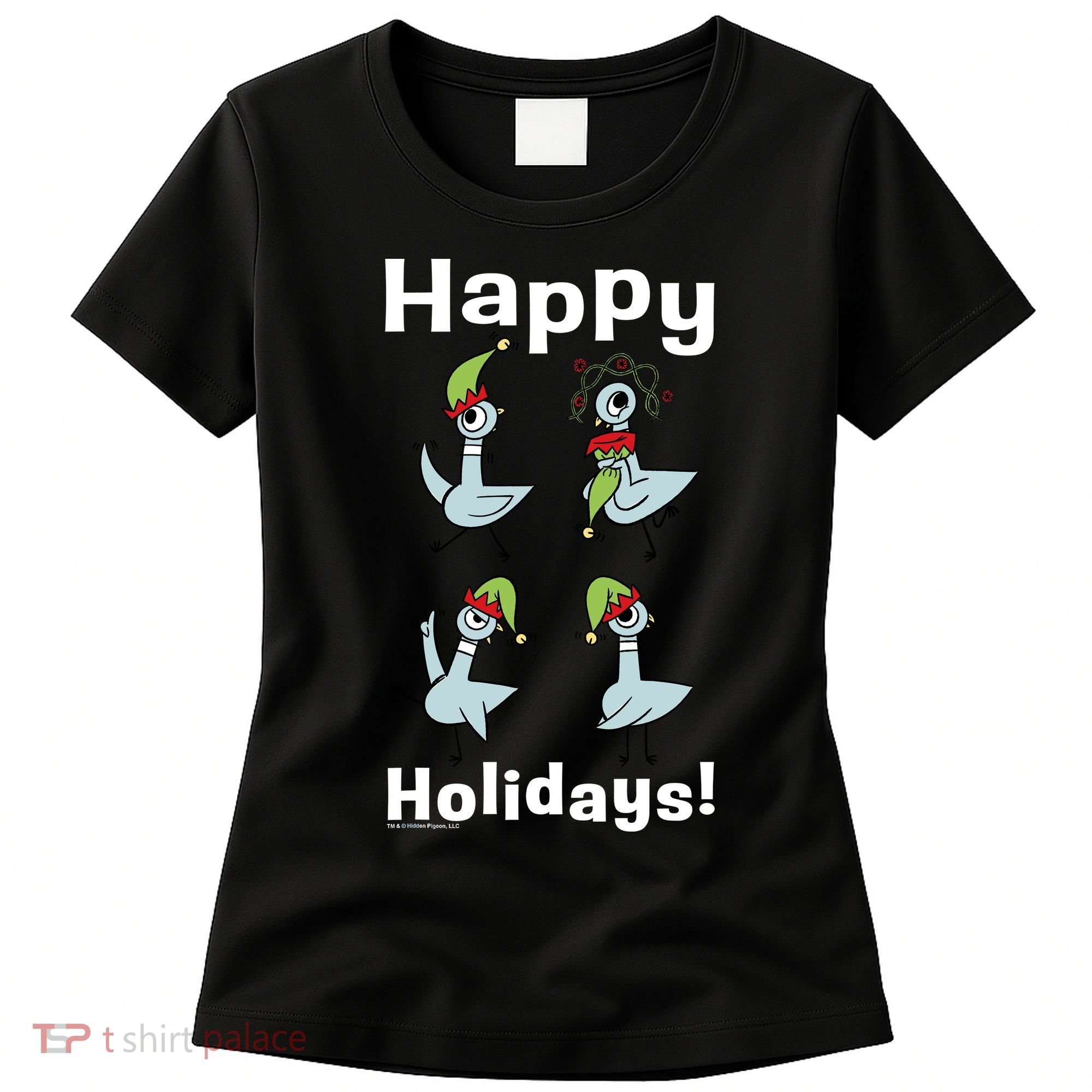 The Pigeon Happy Holidays Christmas Pigeon Women's T-Shirt
