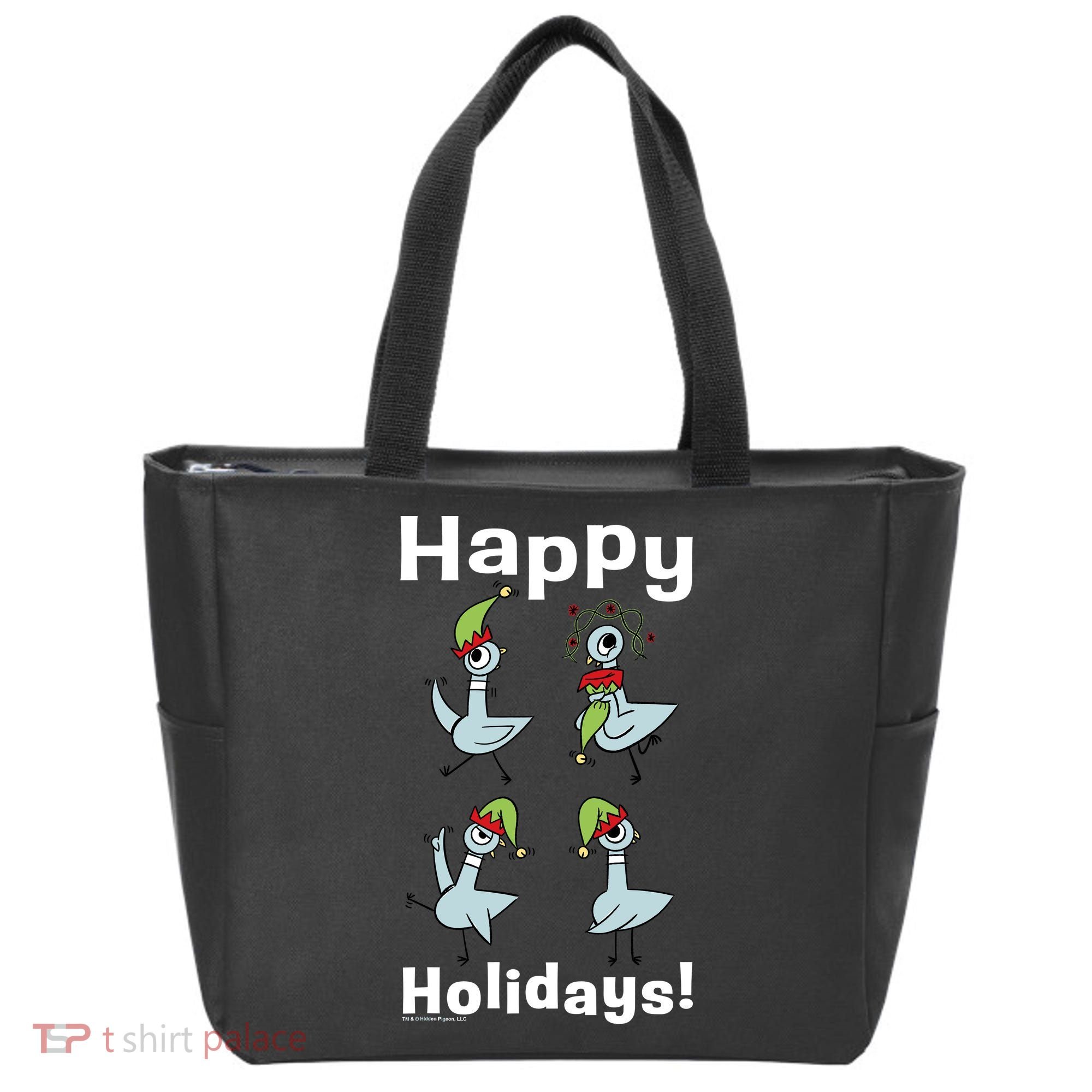 The Pigeon Happy Holidays Christmas Pigeon Tote Bag