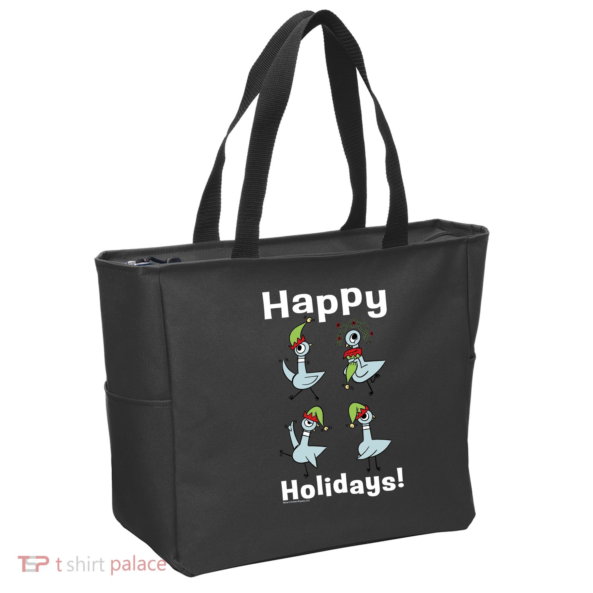 The Pigeon Happy Holidays Christmas Pigeon Tote Bag