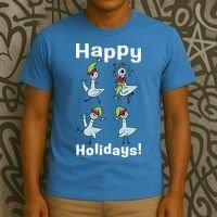 The Pigeon Happy Holidays Christmas Pigeon T-Shirt thumb 3