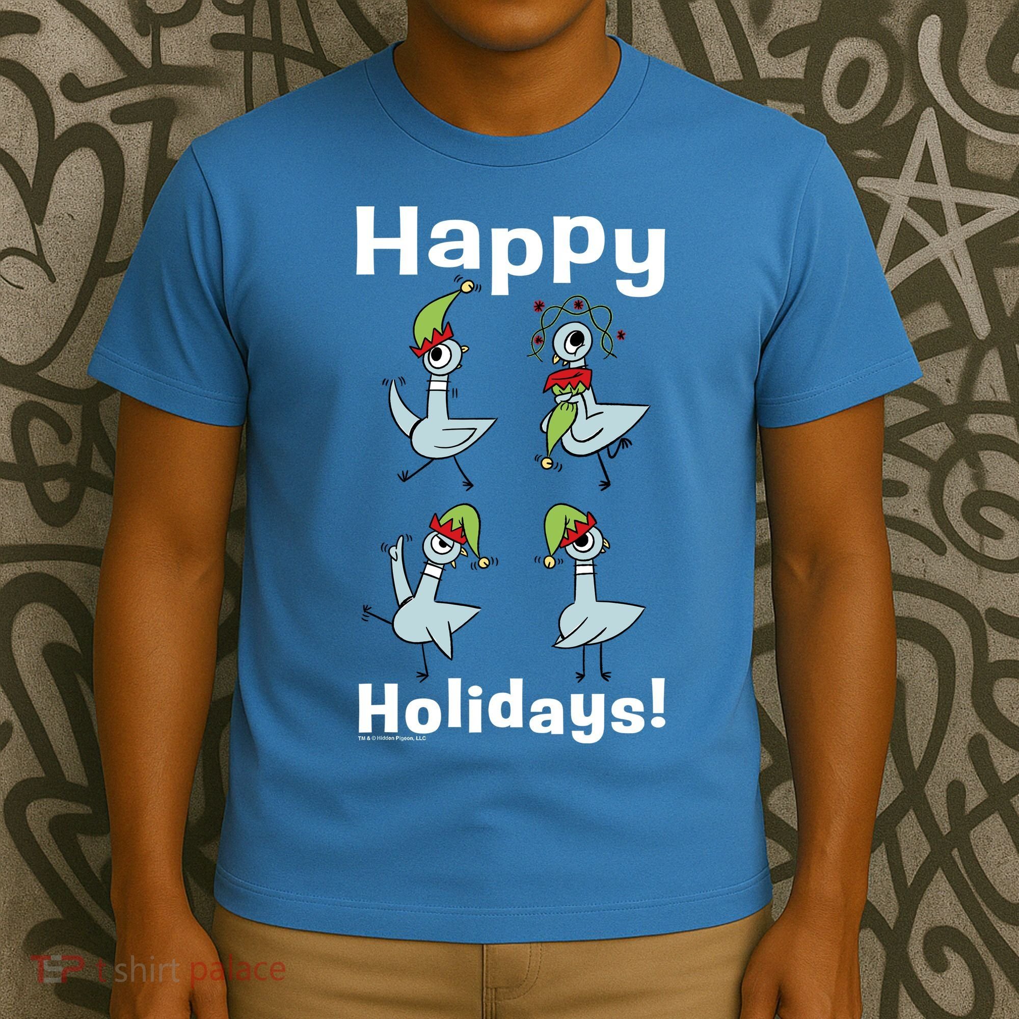 The Pigeon Happy Holidays Christmas Pigeon T-Shirt