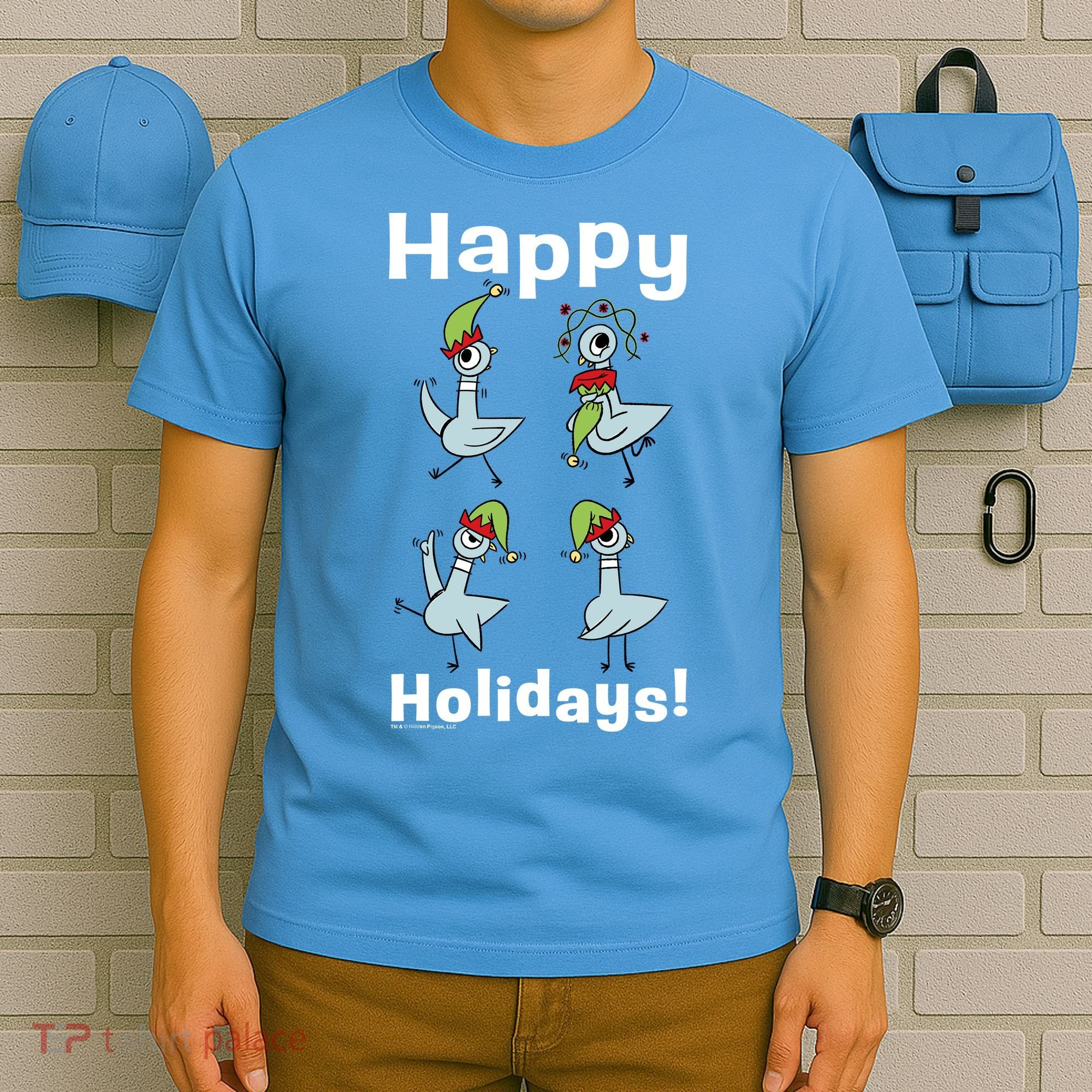 The Pigeon Happy Holidays Christmas Pigeon T-Shirt