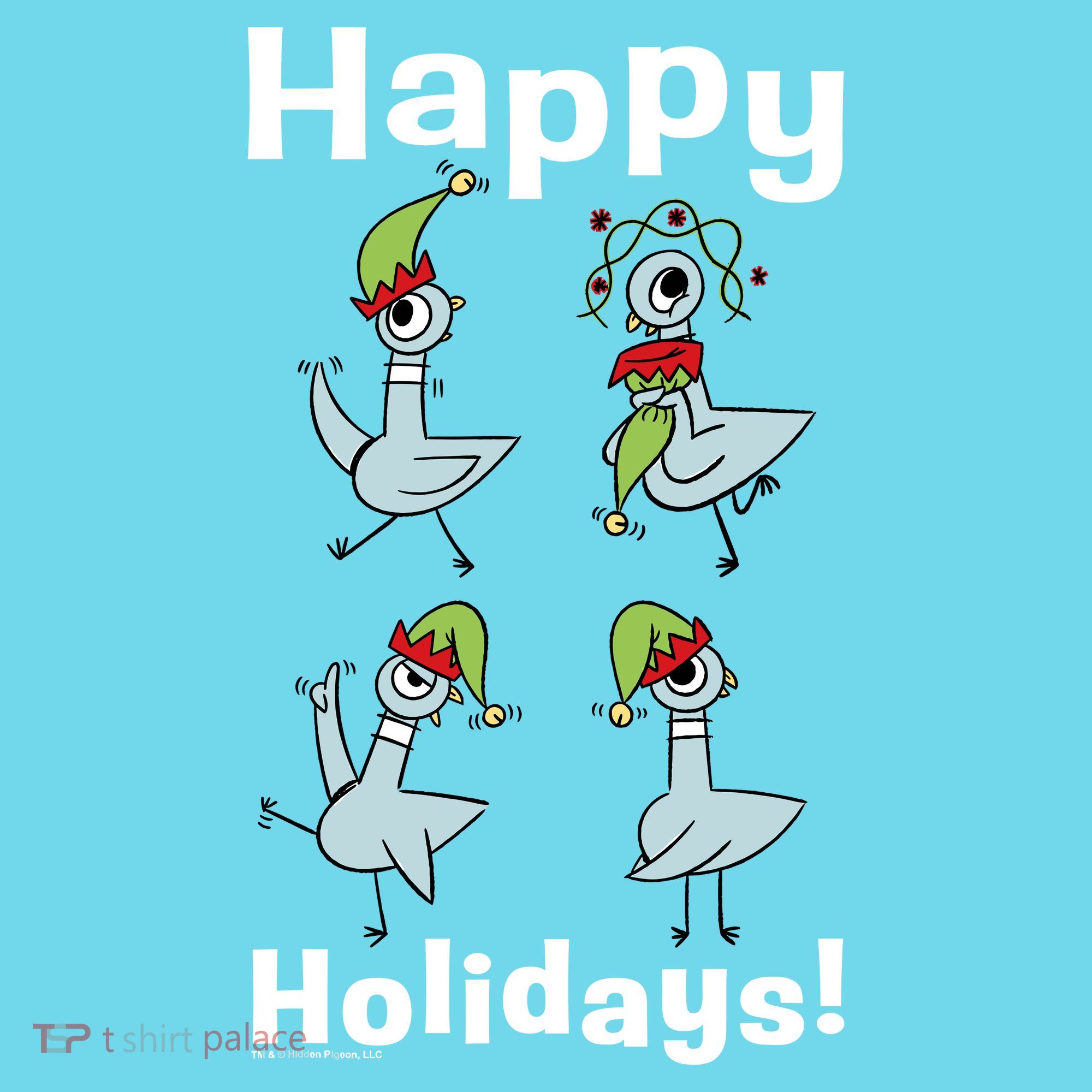 The Pigeon Happy Holidays Christmas Pigeon T-Shirt