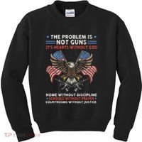 The Problem Is Not Guns ItS Hearts Without God Kids Sweatshirt thumb 0